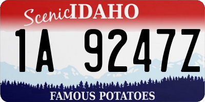 ID license plate 1A9247Z