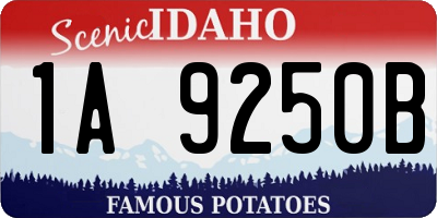 ID license plate 1A9250B