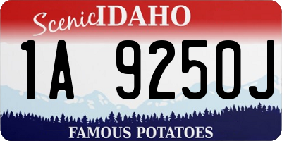 ID license plate 1A9250J