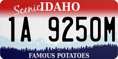 ID license plate 1A9250M