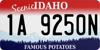 ID license plate 1A9250N
