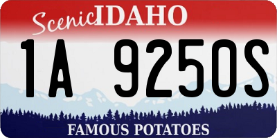 ID license plate 1A9250S