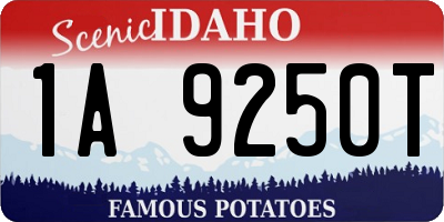 ID license plate 1A9250T