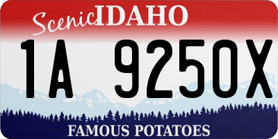 ID license plate 1A9250X
