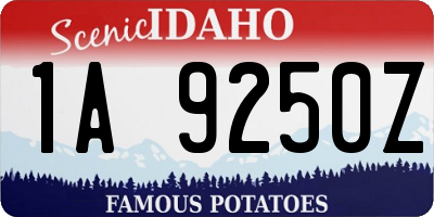 ID license plate 1A9250Z