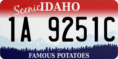 ID license plate 1A9251C