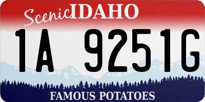ID license plate 1A9251G