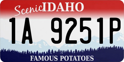 ID license plate 1A9251P