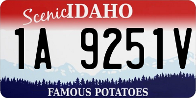 ID license plate 1A9251V