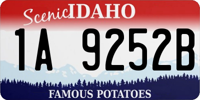ID license plate 1A9252B