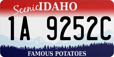 ID license plate 1A9252C