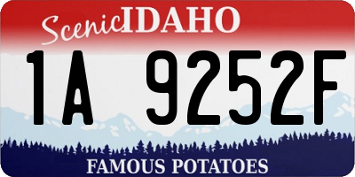 ID license plate 1A9252F