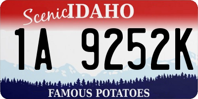ID license plate 1A9252K