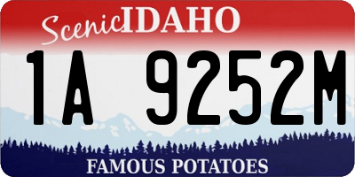 ID license plate 1A9252M