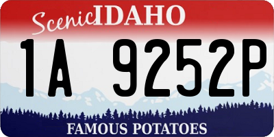 ID license plate 1A9252P