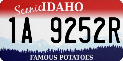 ID license plate 1A9252R