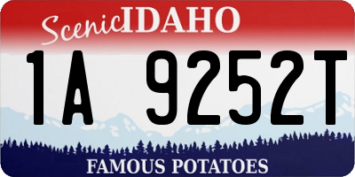 ID license plate 1A9252T