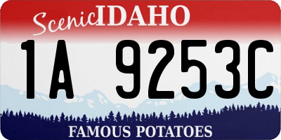 ID license plate 1A9253C