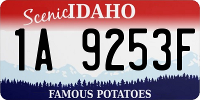 ID license plate 1A9253F