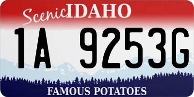 ID license plate 1A9253G