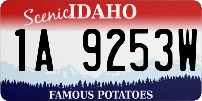 ID license plate 1A9253W