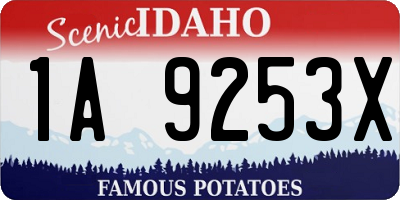 ID license plate 1A9253X