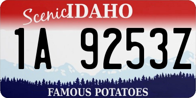 ID license plate 1A9253Z