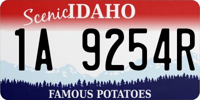 ID license plate 1A9254R
