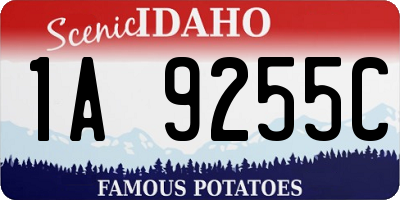 ID license plate 1A9255C