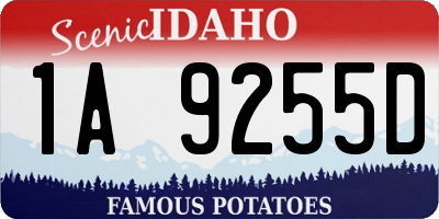 ID license plate 1A9255D
