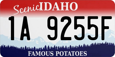 ID license plate 1A9255F