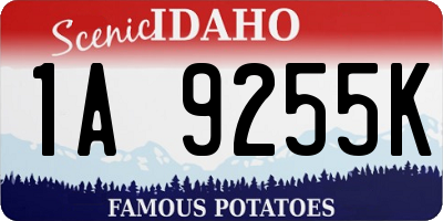 ID license plate 1A9255K