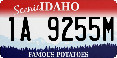 ID license plate 1A9255M