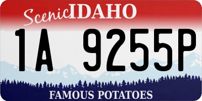 ID license plate 1A9255P