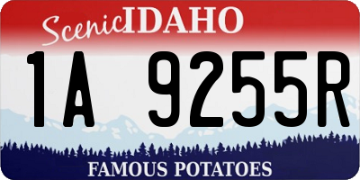 ID license plate 1A9255R