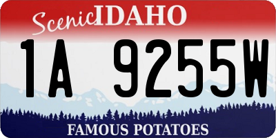 ID license plate 1A9255W