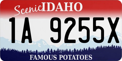 ID license plate 1A9255X