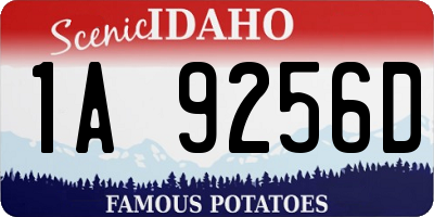 ID license plate 1A9256D