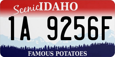 ID license plate 1A9256F