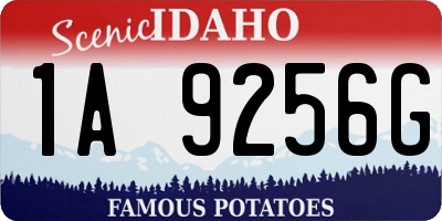 ID license plate 1A9256G