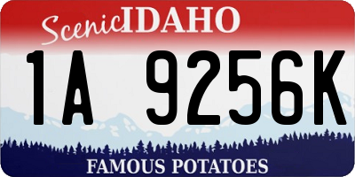 ID license plate 1A9256K