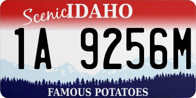 ID license plate 1A9256M