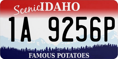 ID license plate 1A9256P