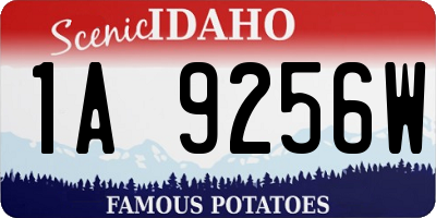 ID license plate 1A9256W