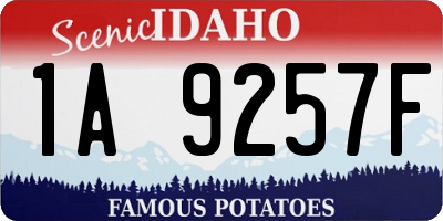 ID license plate 1A9257F