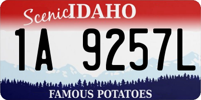 ID license plate 1A9257L