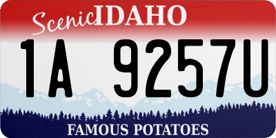 ID license plate 1A9257U