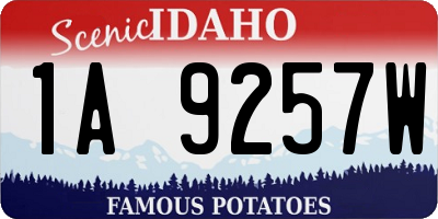 ID license plate 1A9257W