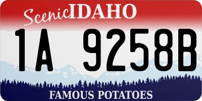 ID license plate 1A9258B