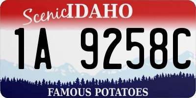 ID license plate 1A9258C